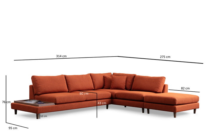 Atelier Del Sofa New Tulip With Pouf - Naranja Atelier Del Sofa New Tulip With Pouf - Naranja